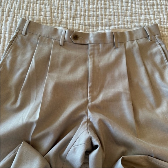 Vintage Ralph Lauren Light Gray Pleated and Cuffed Trousers 90s Minimalist 36” - Picture 5 of 10